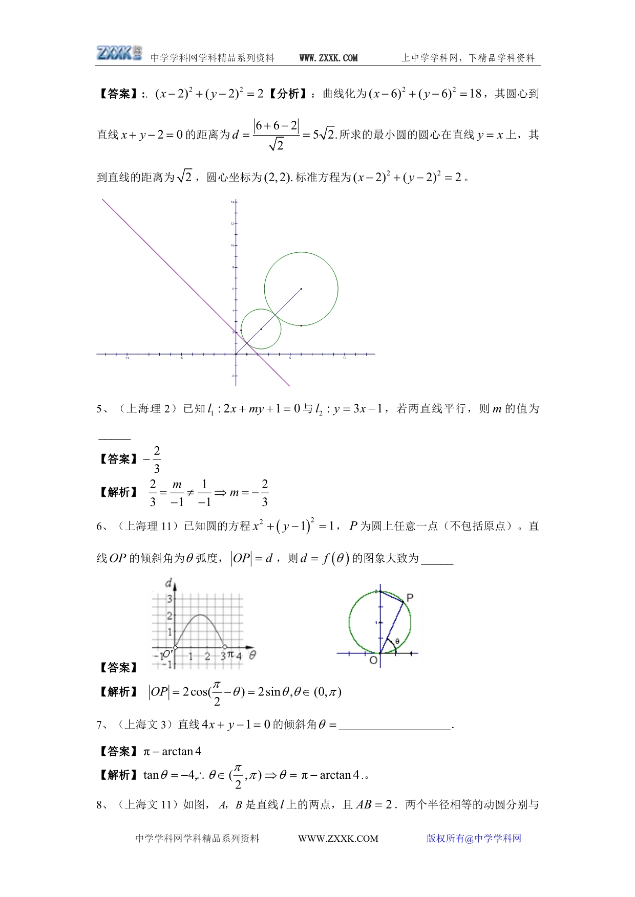 2007年高考数学试题分类详解--直线与圆_第5页