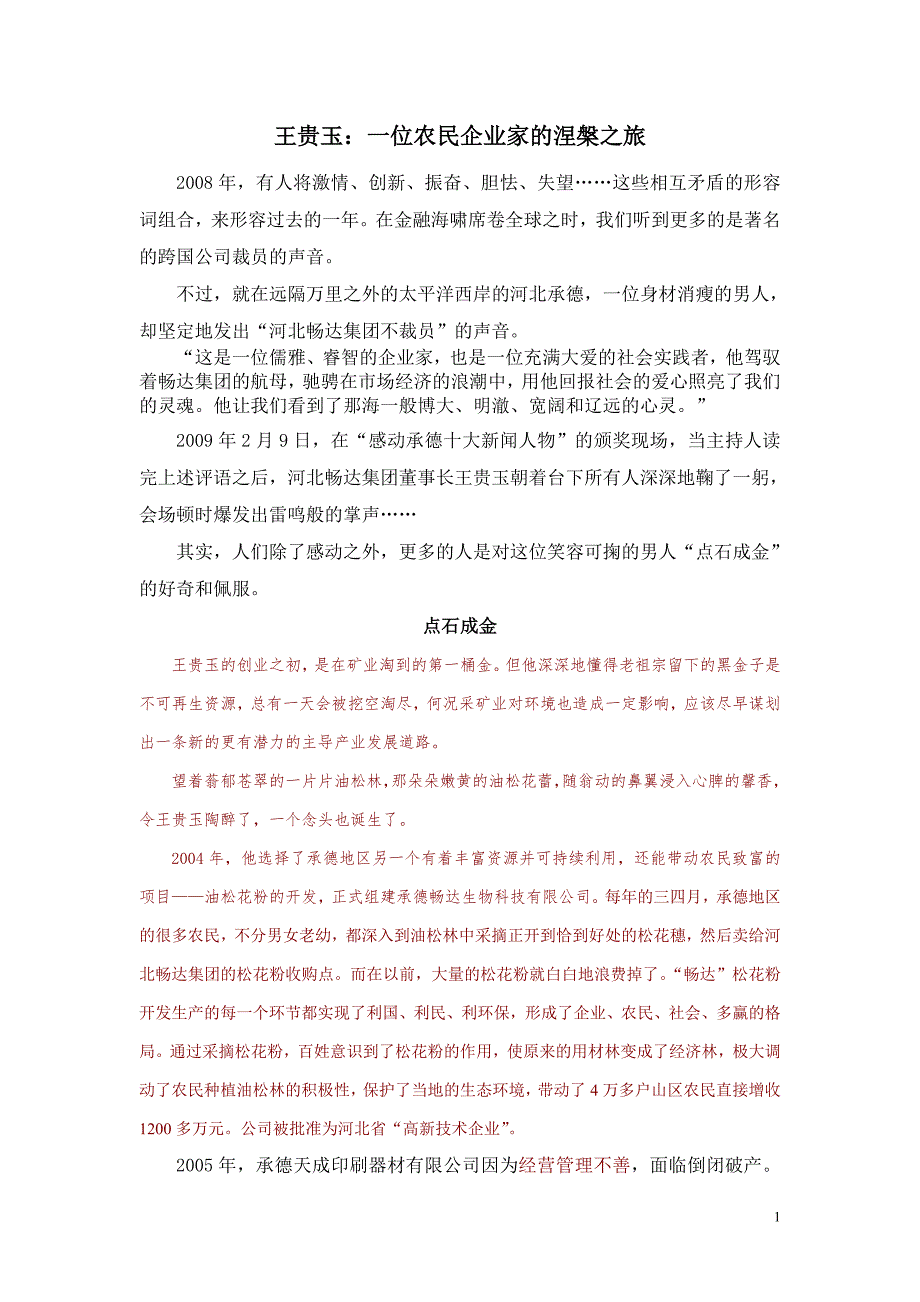 畅达集团王贵玉先进事迹_第1页