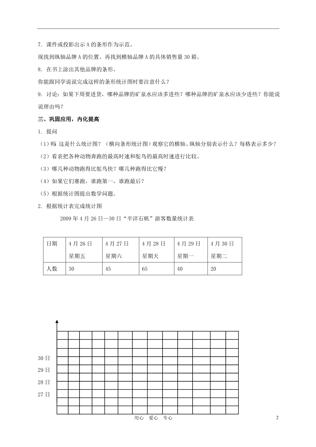 三年级数学下册 认识横向条形统计图教案 人教新课标版_第2页