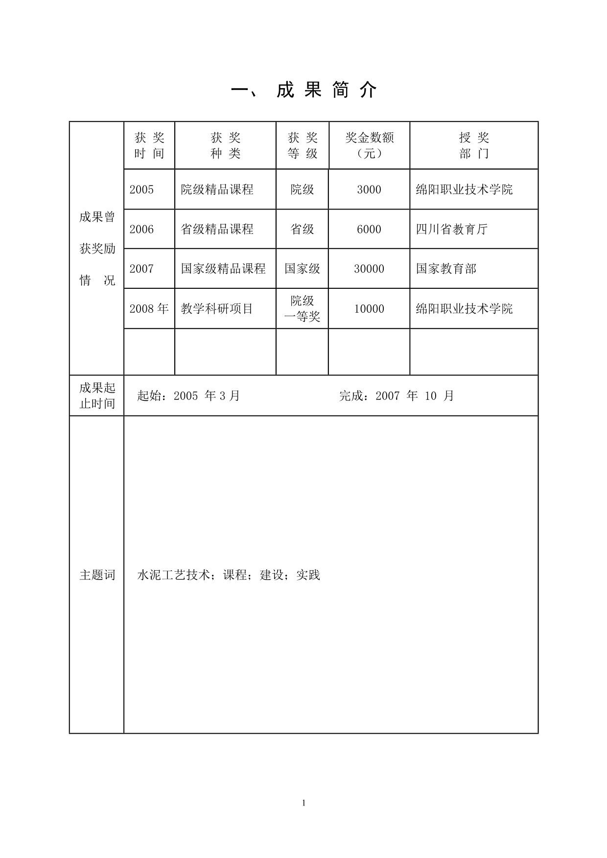 2008年四川省高等教育教学成果奖申报书_第2页