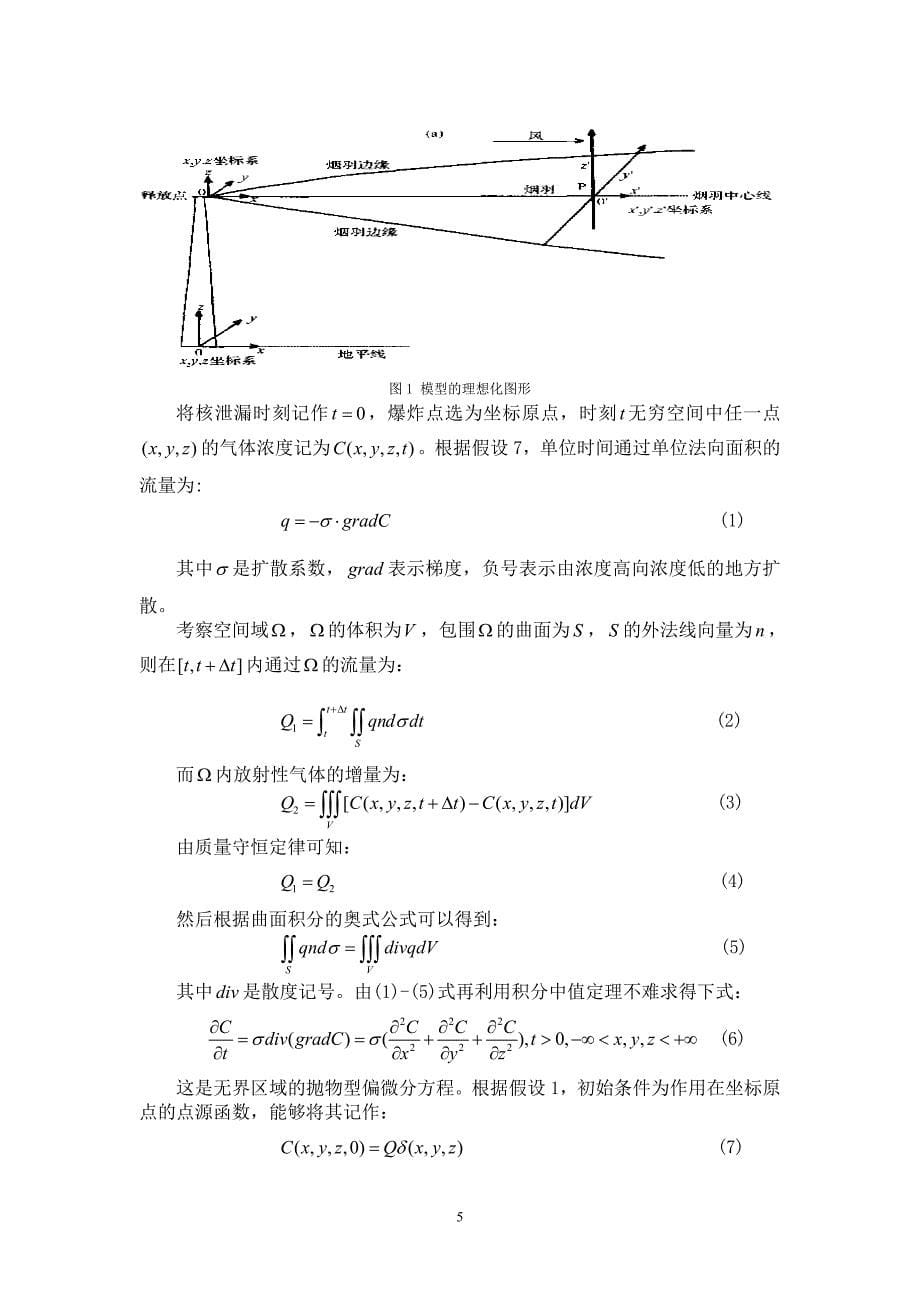 基于高斯烟羽模型的放射性气体的扩散_第5页