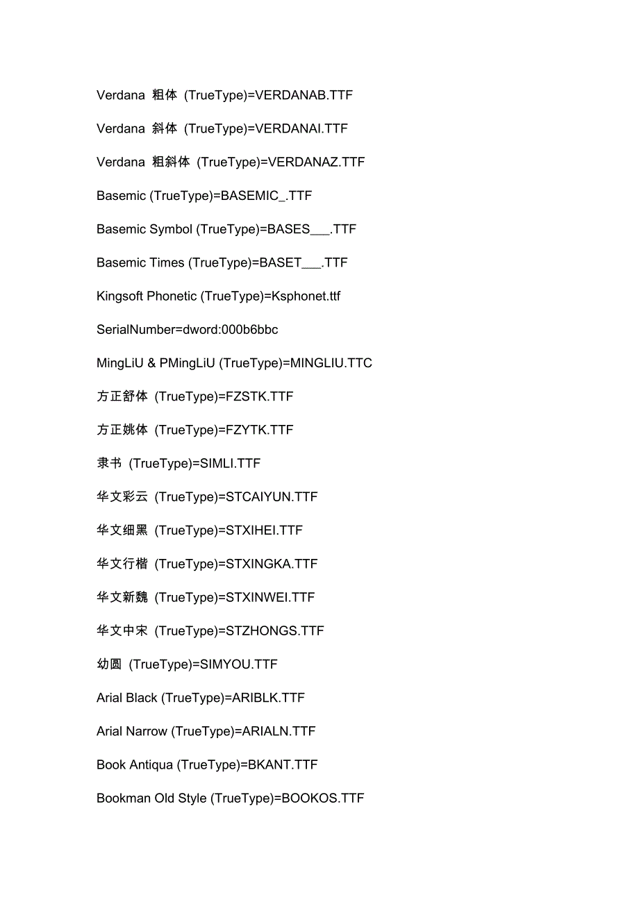 XP系统中自带字体列表以及系统字体修改_第2页