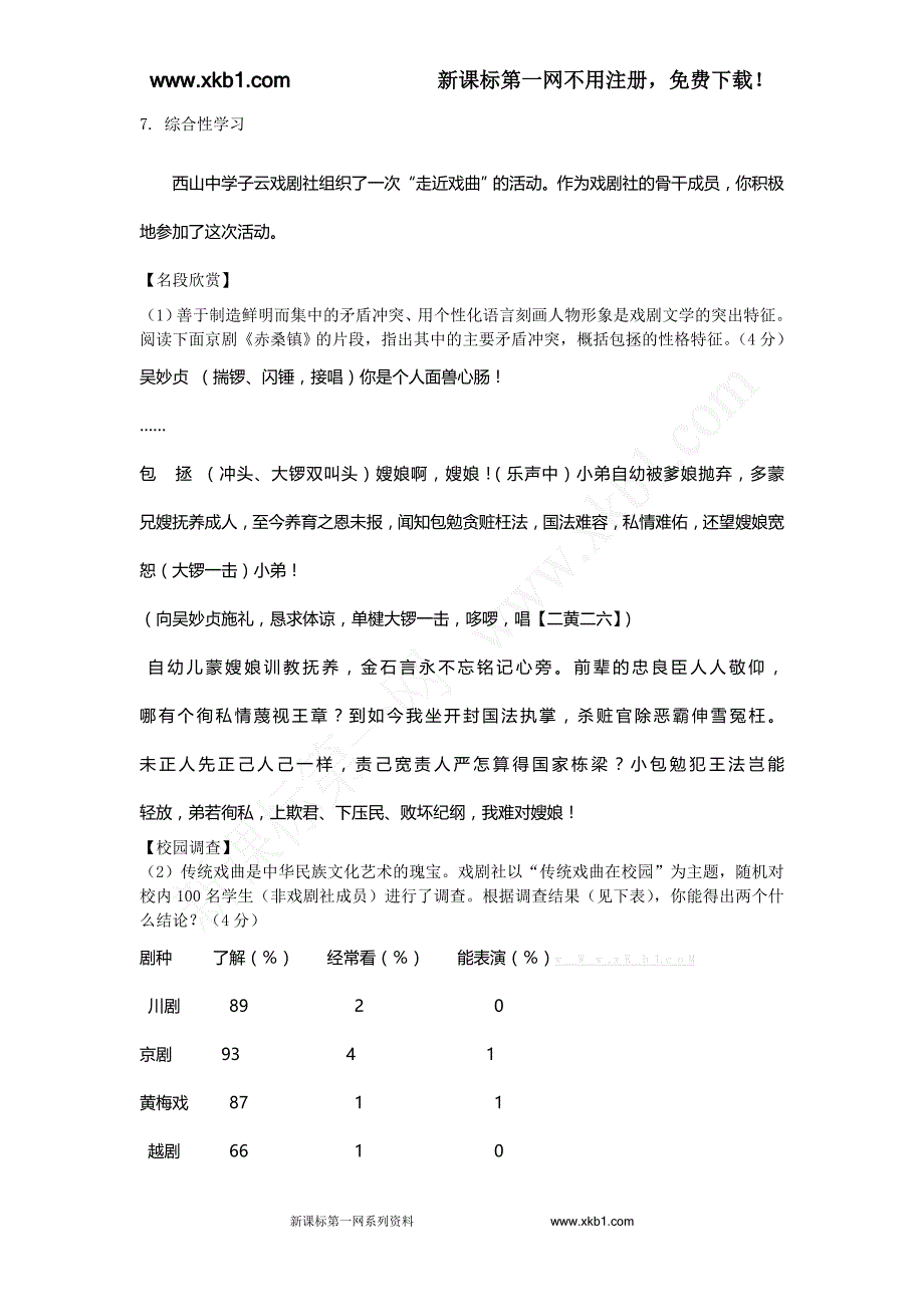 2014年中考一轮复习：人教版七年级下册第4—6单元复习过关检测_第4页