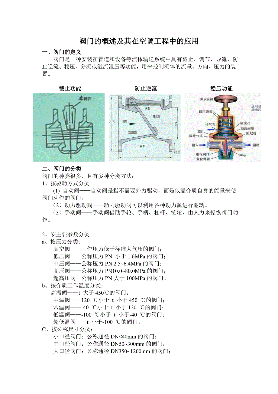 阀门的概述及其在暖通空调上的应用_第1页