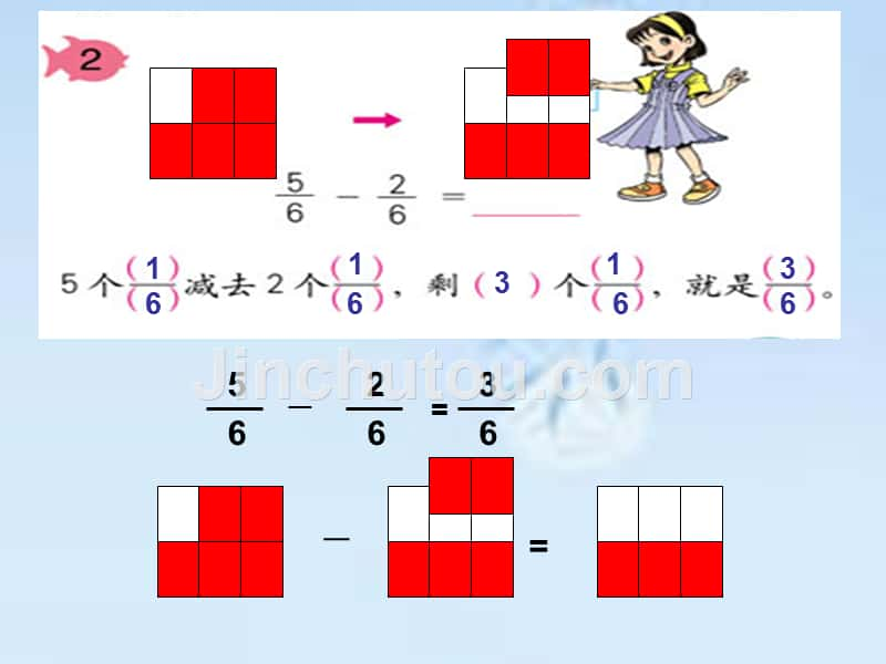 （人教新课标）三年级数学上册课件 分数的简单计算 5_第5页