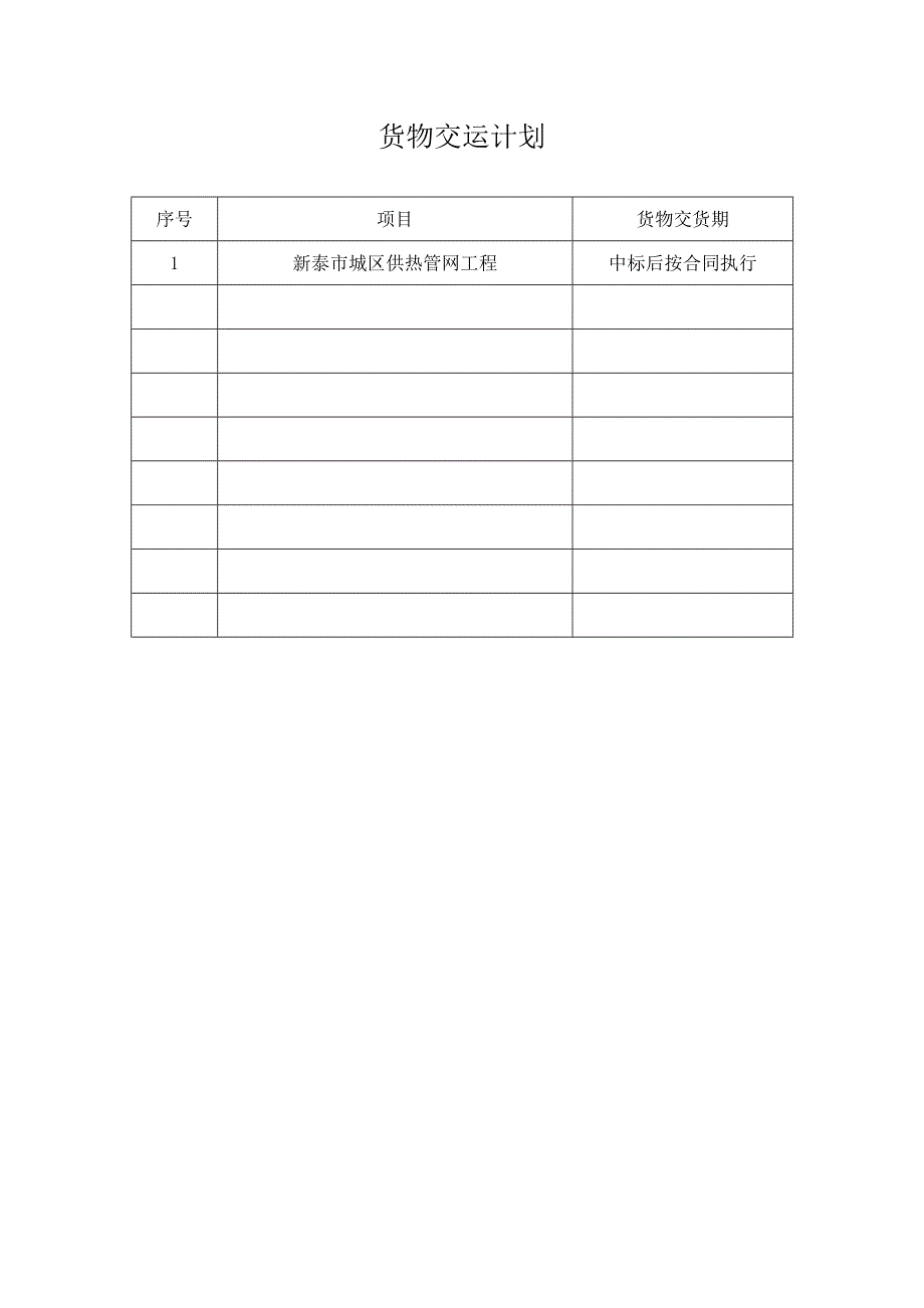 亿健公司货物交运计划_第1页