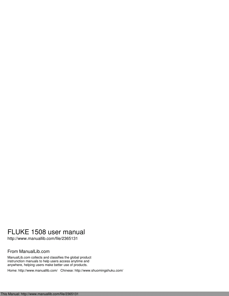 FLUKE 1508 绝缘测试仪 用户手册_第1页