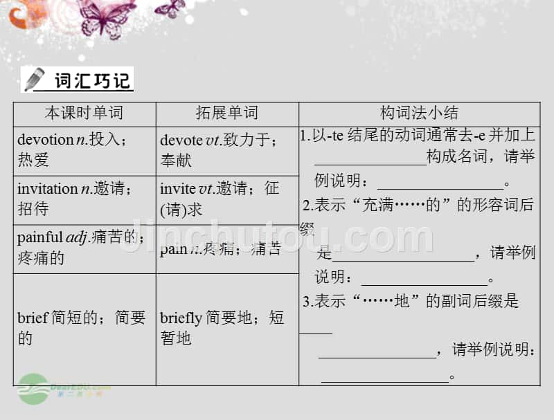 【优化课堂】2012年高中英语 unit 5：section ⅲ using language课件  新人教版必修2_第5页