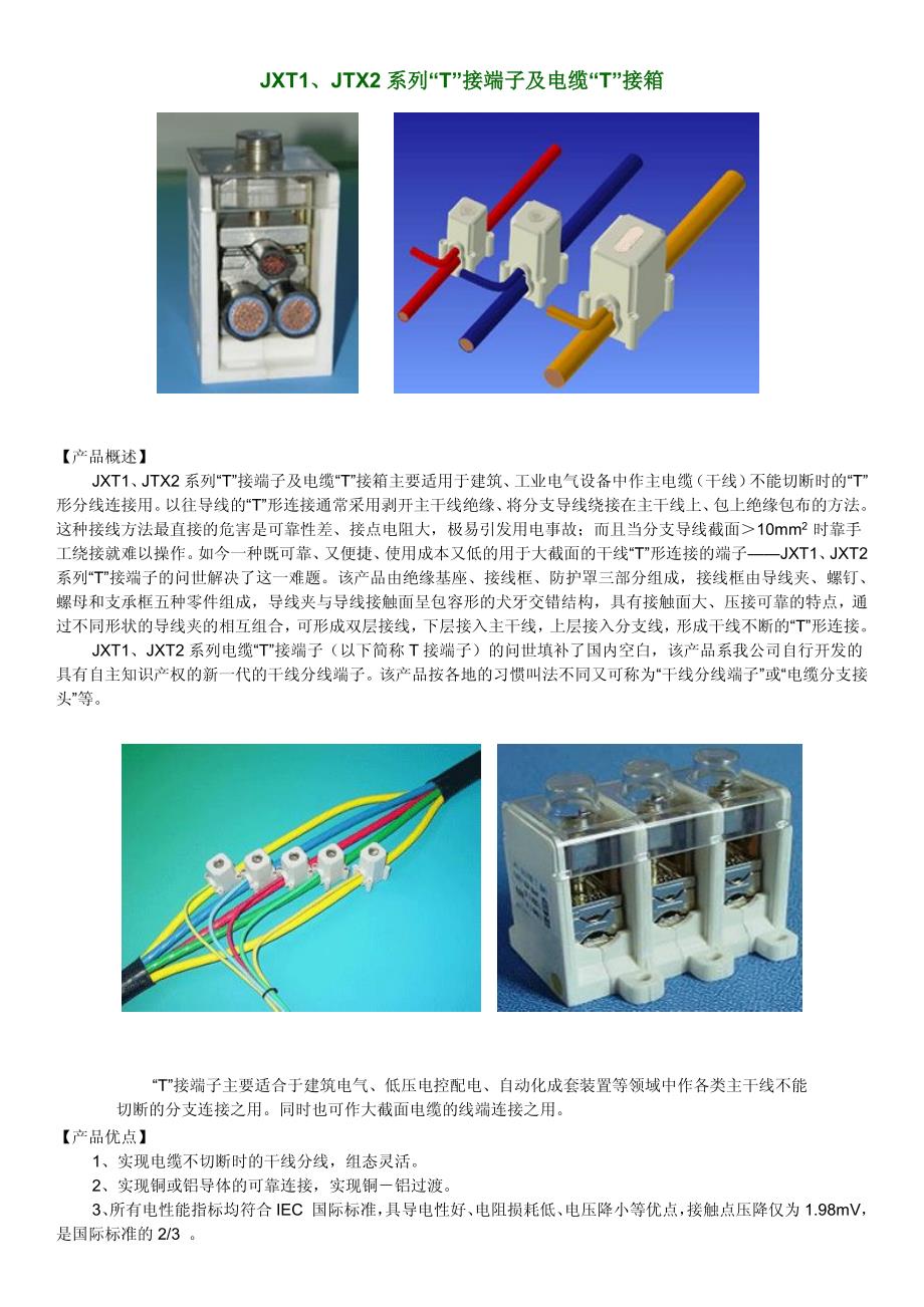 电缆T接端子介绍_第1页