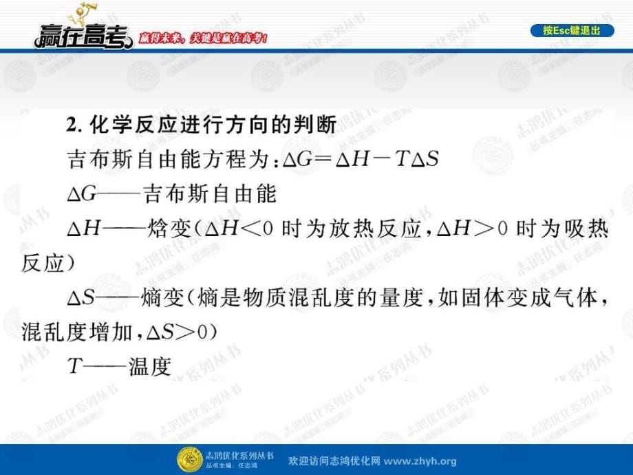 【赢在高考】2013高三化学一轮复习 7.2化学反应的方向和化学平衡课件 苏教版_第5页