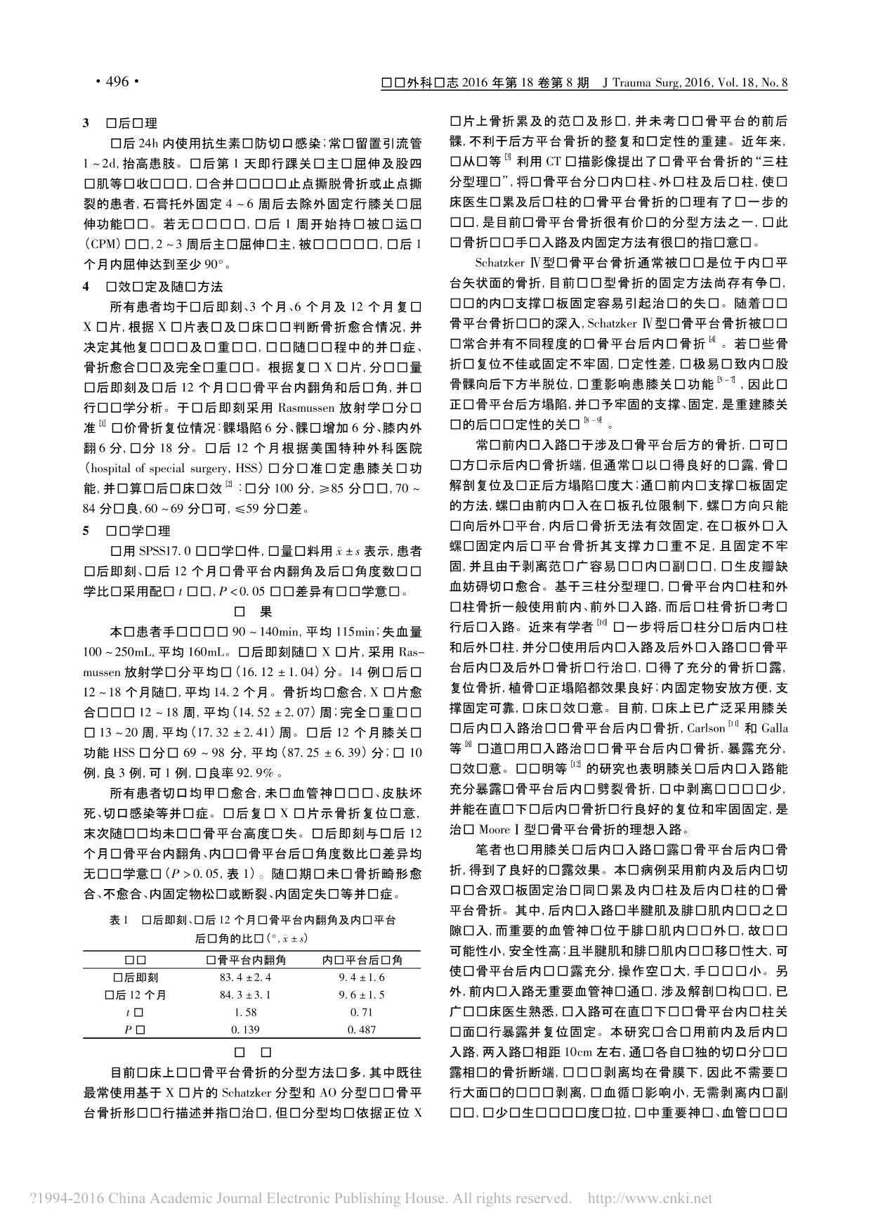 膝前后联合入路治疗复杂Schatzker_型胫骨平台骨折_唐飞_第3页