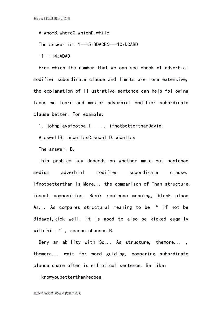 Shallow talk about adverbial modifier subordinate clause to be applied mediumly in the university entrance exam_第4页