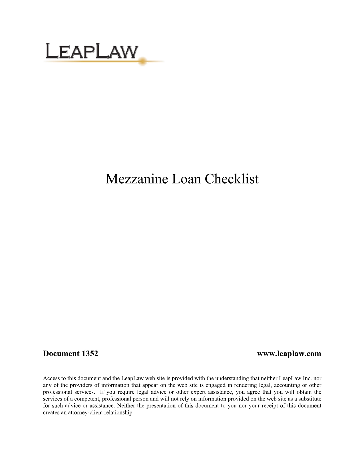 MezzLoan Checklist 夹层融资贷款条款清单_第1页