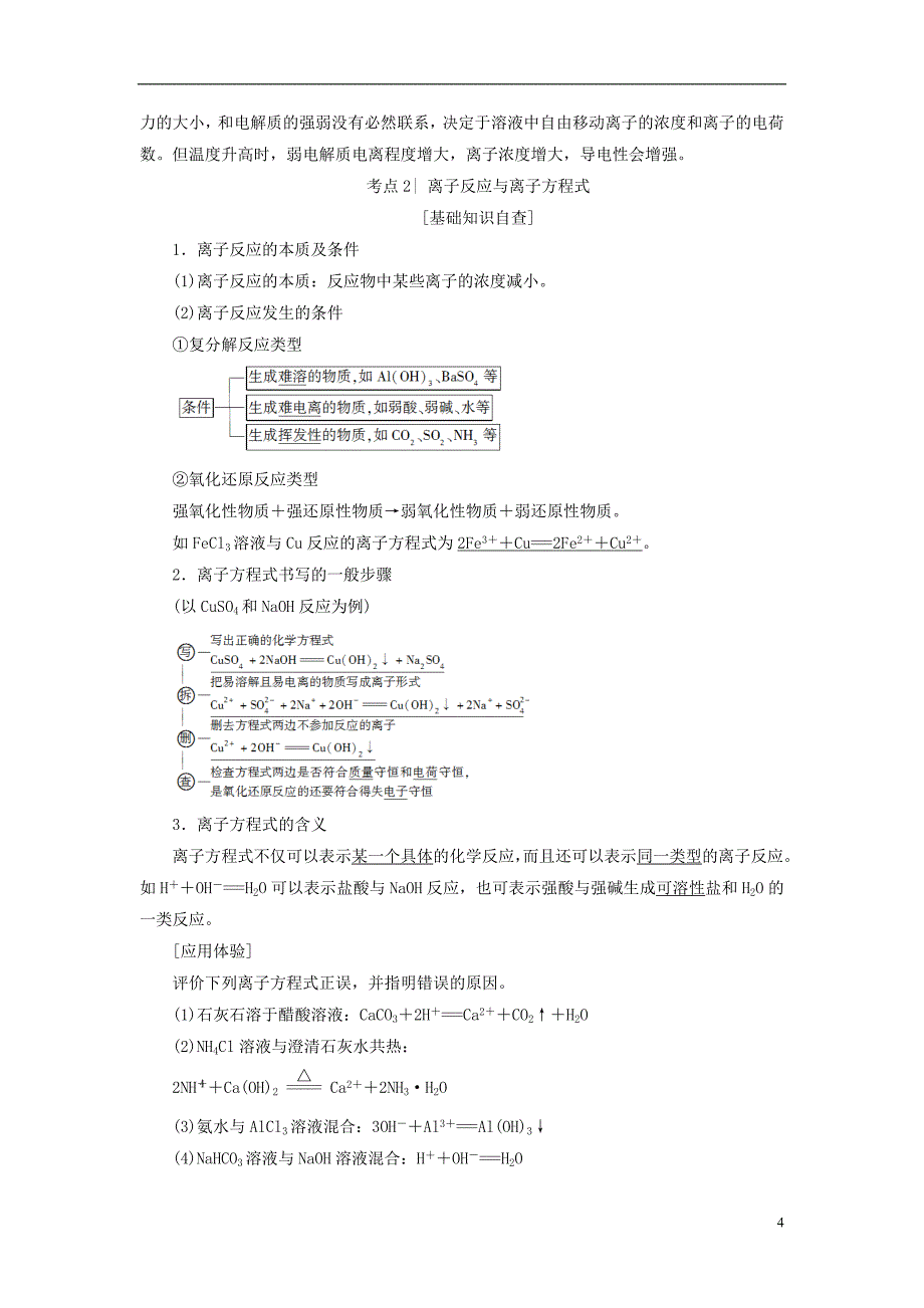 2018高三化学一轮复习专题2第2单元离子反应_第4页
