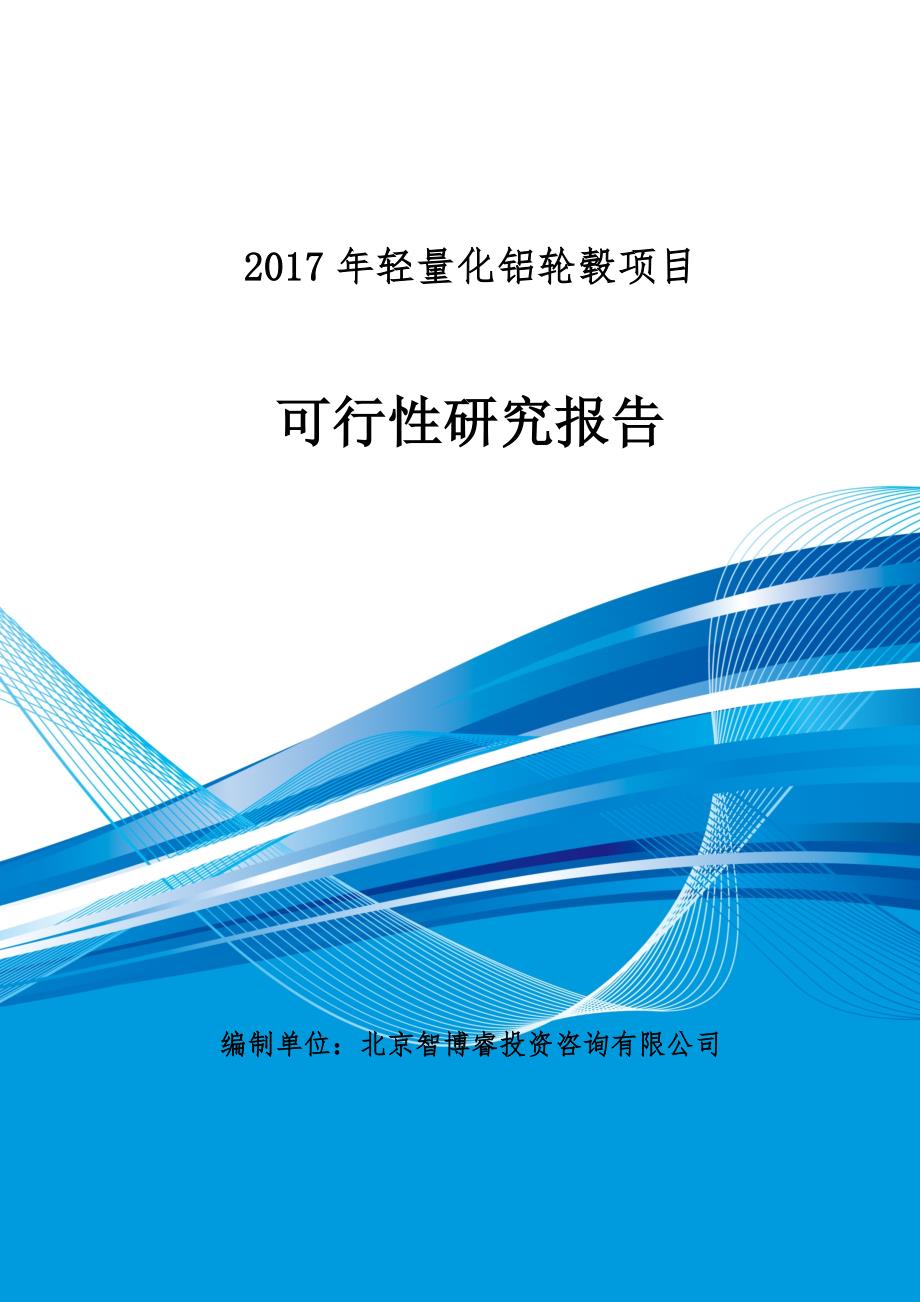 2017年轻量化铝轮毂项目可行性研究报告(编制大纲)_第1页