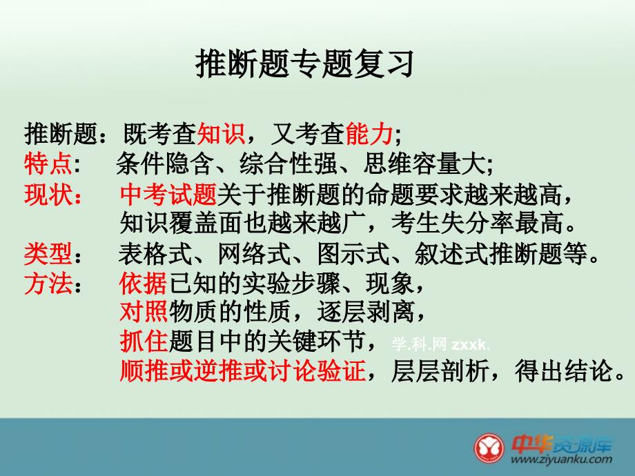 广东省深圳市文汇中学九年级化学课件：《推断专题》_第1页