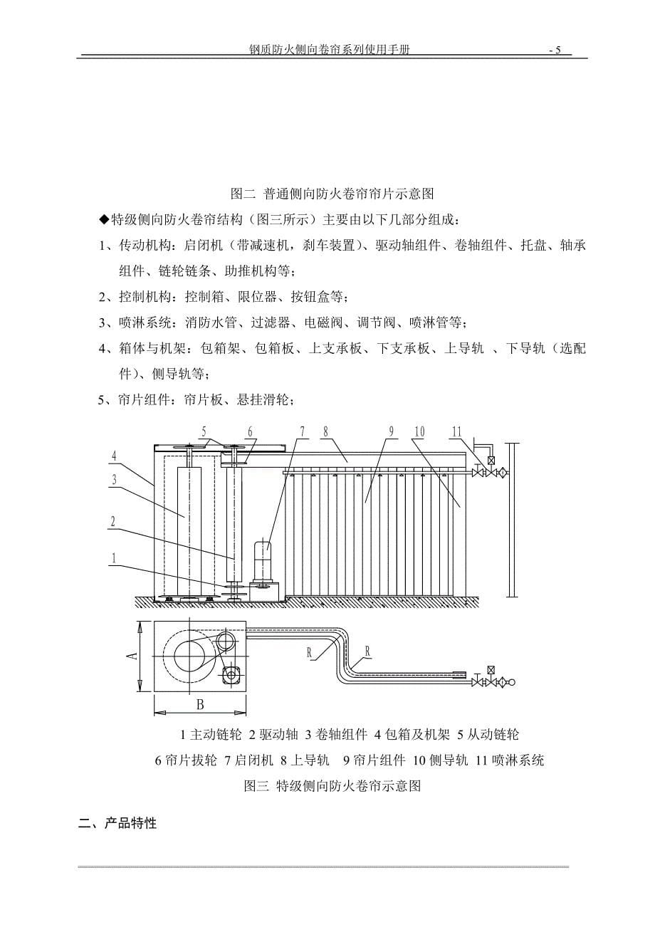 侧向防火卷帘使用手册_第5页