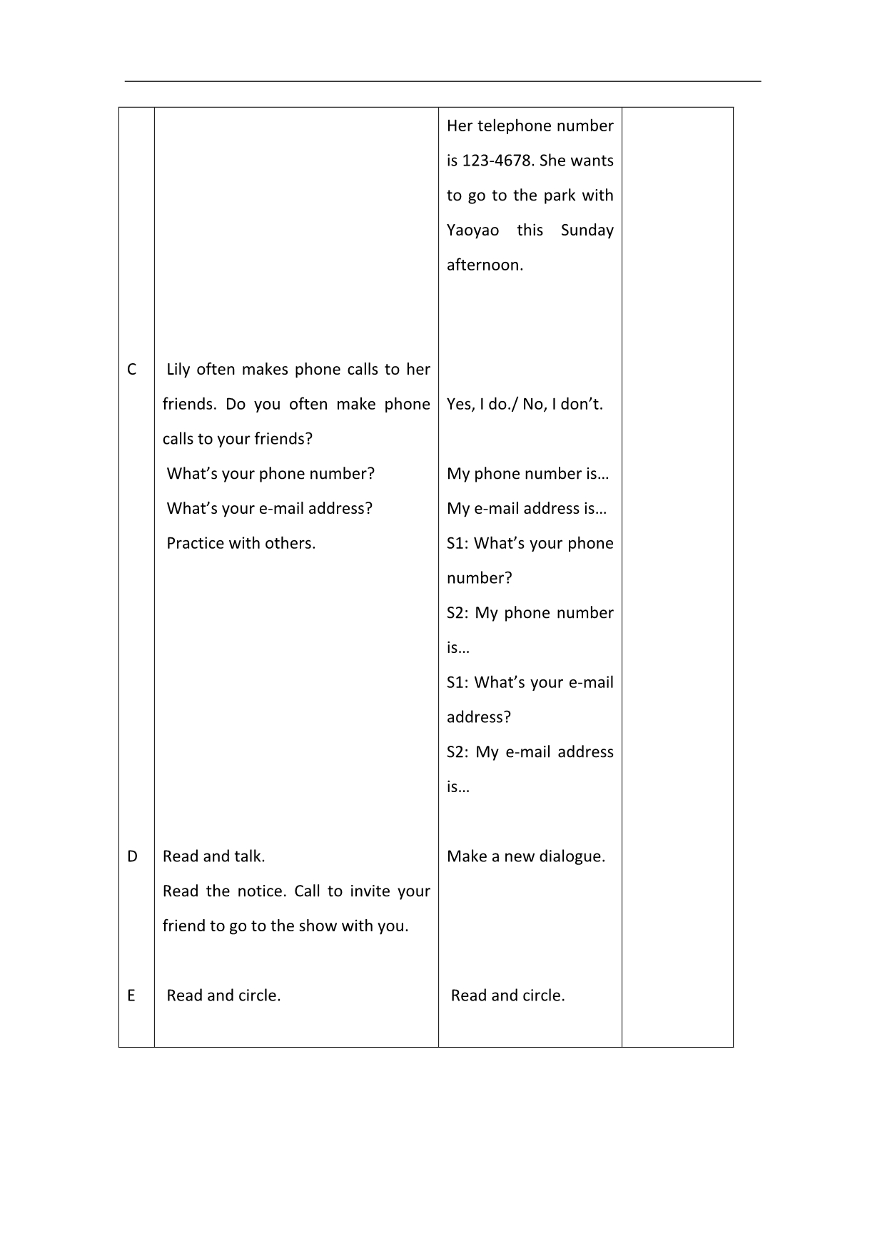 （人教新起点）四年级英语下册教案 unit15 lesson87_第2页