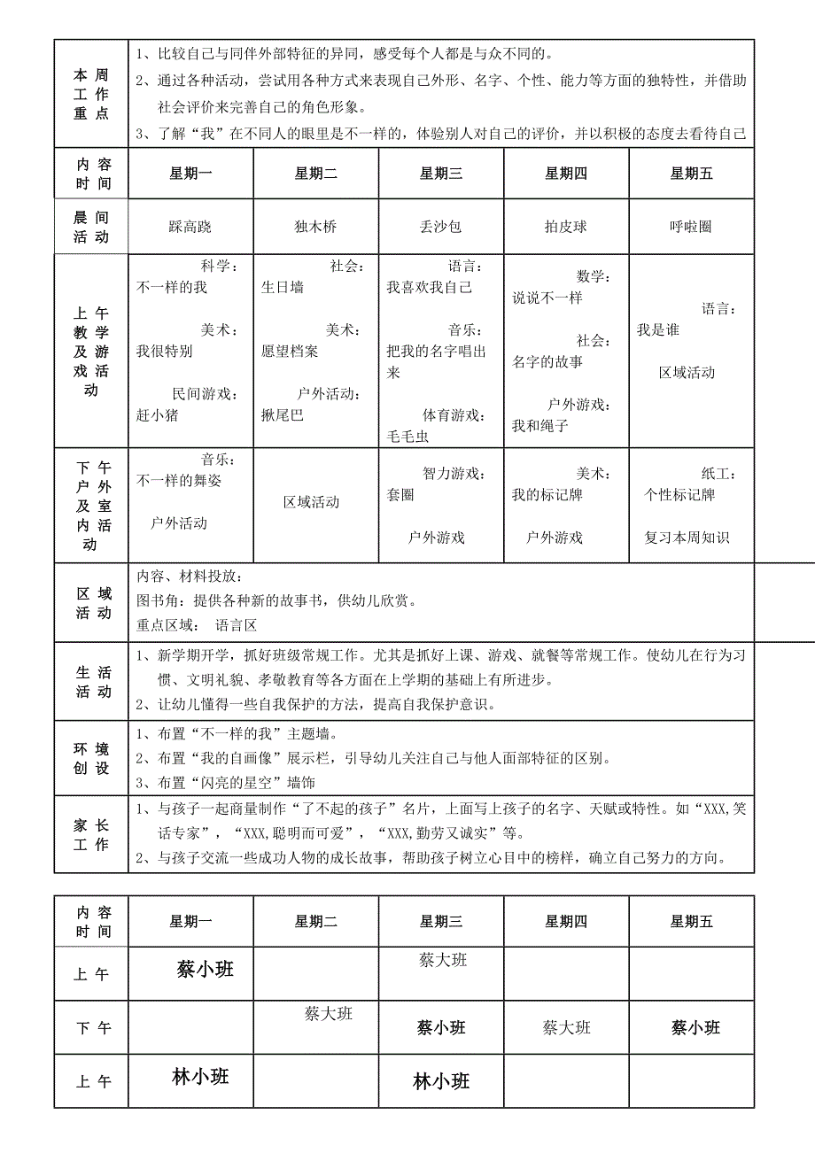 大班不一样的我周工作计划_第4页