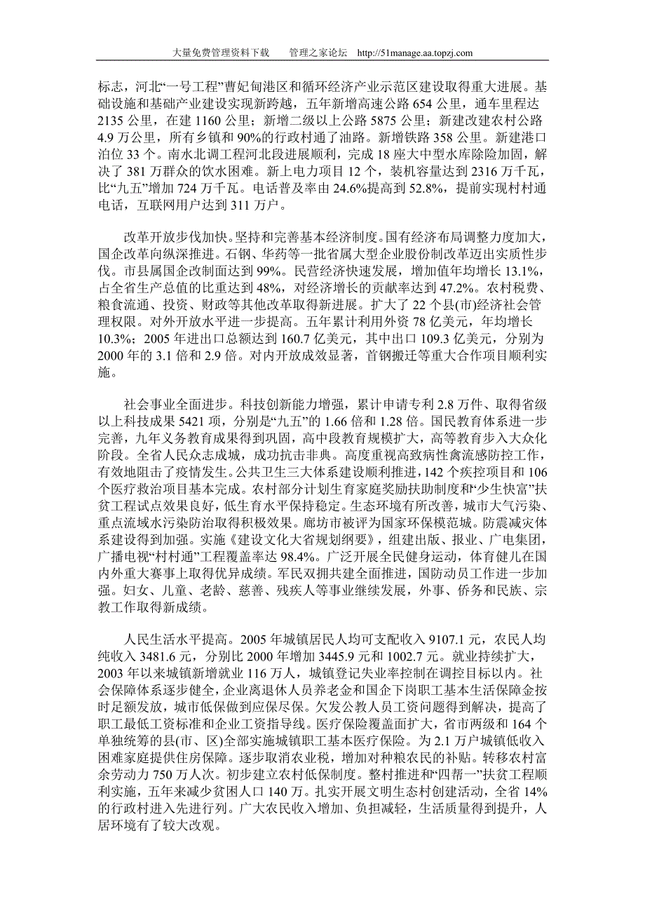 关于河北省国民经济和社会发展第十一个五年规划纲要的报告_第2页