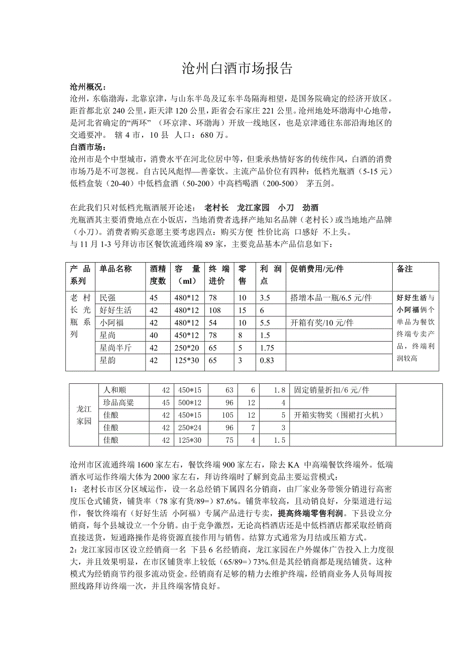 区域白酒市场报告及运作计划_第1页
