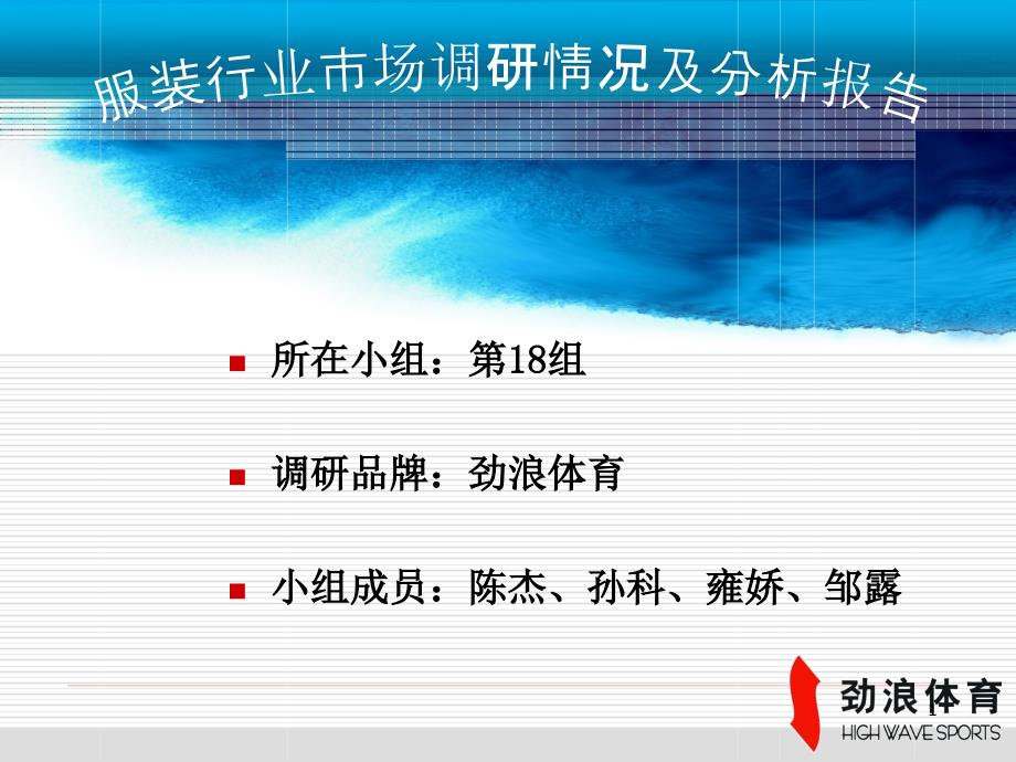 劲浪体育市场调研及分析报告_第1页