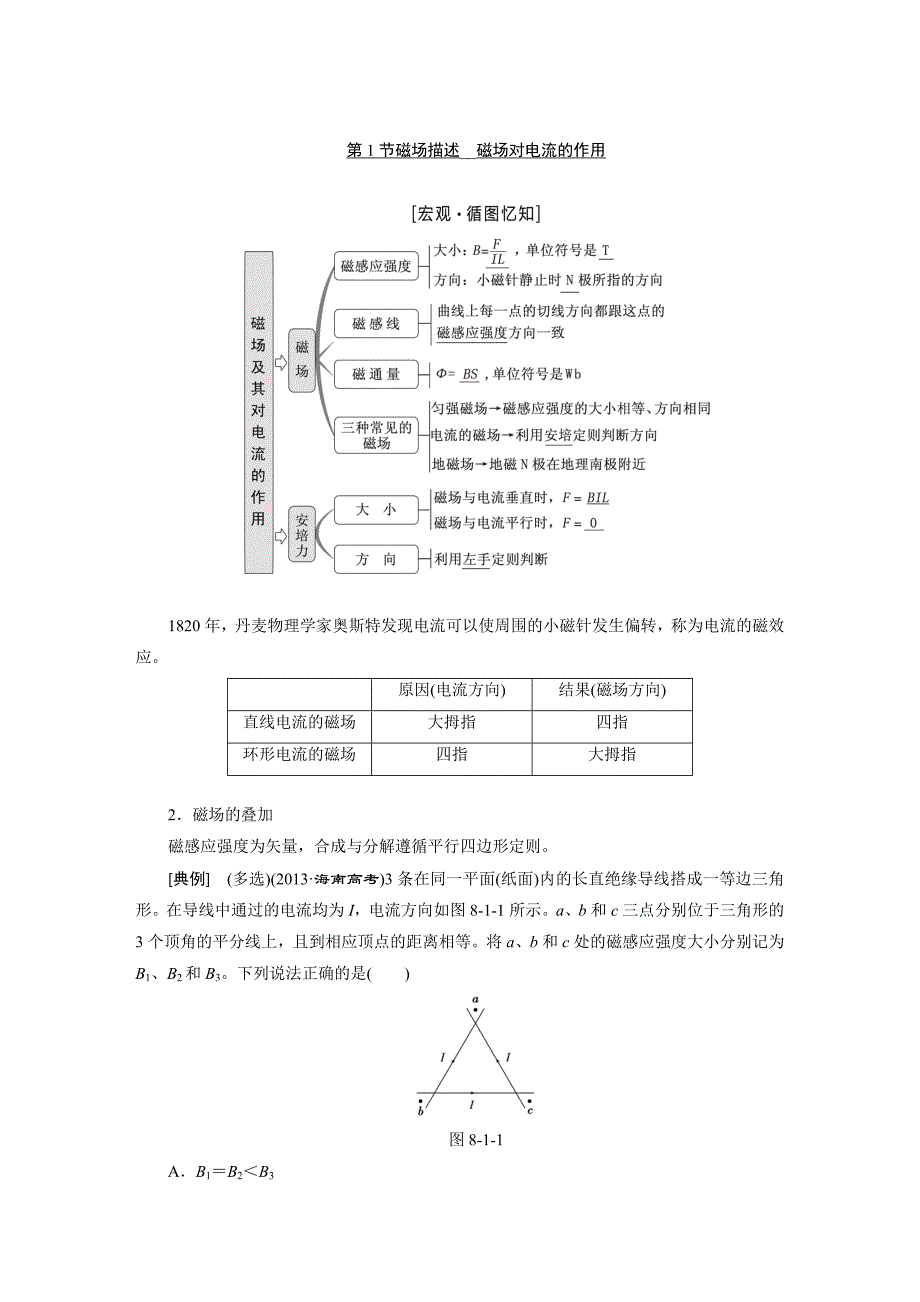 【2017年整理】【三维设计】2016届高三物理一轮复习(word版)：八磁场_第1页