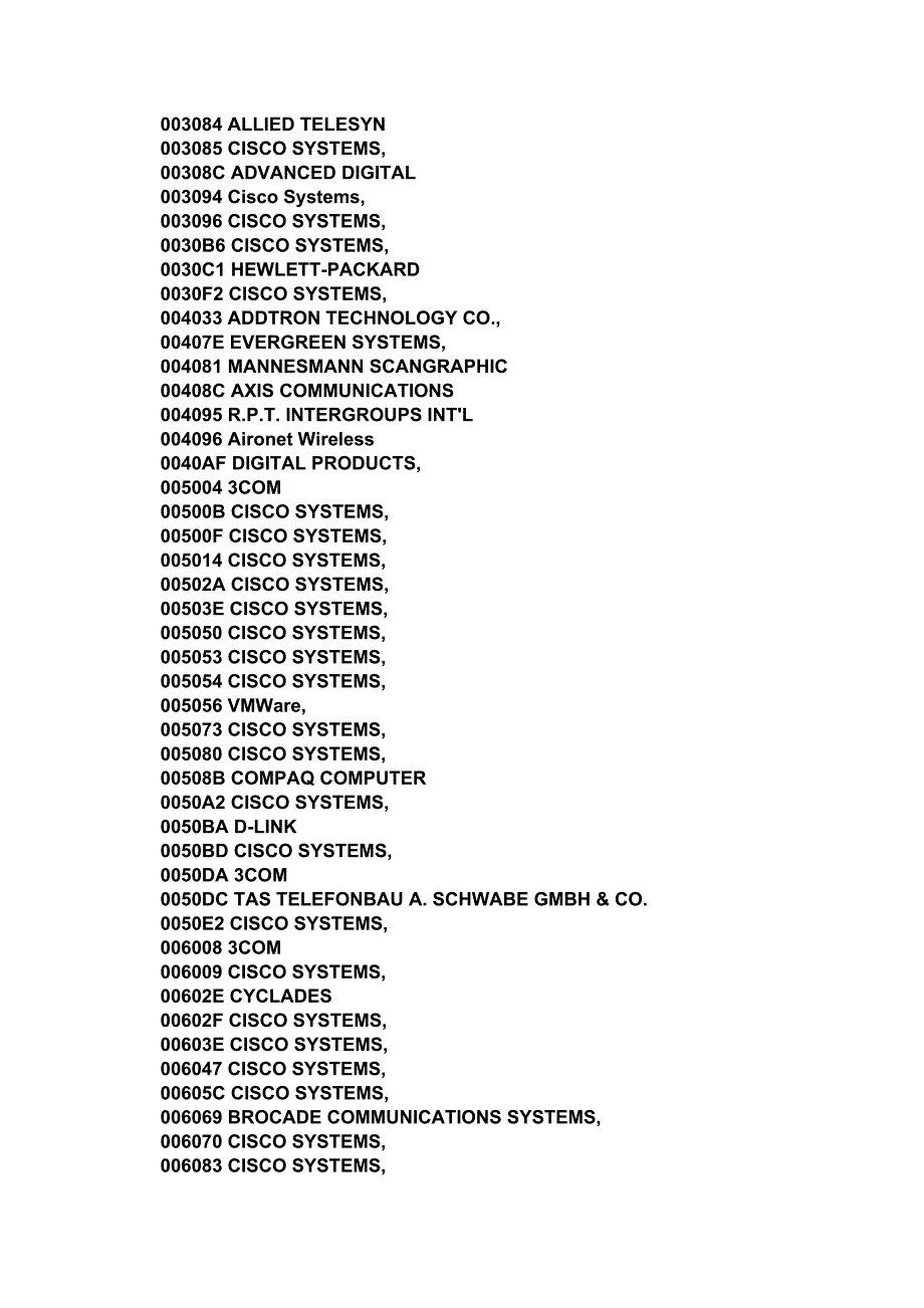 【2017年整理】MAC地址厂商标识_第4页