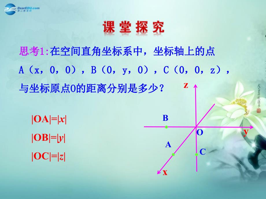 【全程复习方略】2014-2015学年高中数学 第2章 3.3 空间两点间的距离公式优质课件 北师大版必修2_第4页