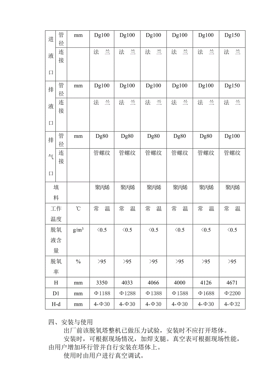 真空脱氧塔使用说明书_第4页