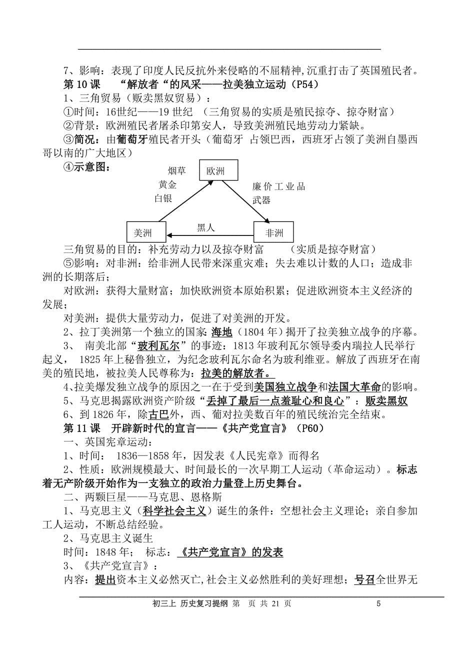 北师大版九年级历史上册复习提纲(马)_第5页