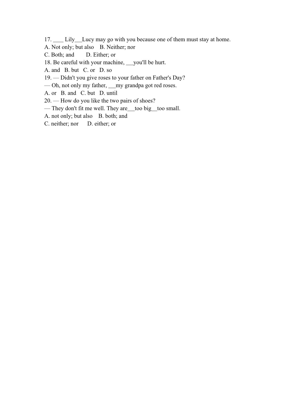 五种句子基本类型及并列句练习题_第4页