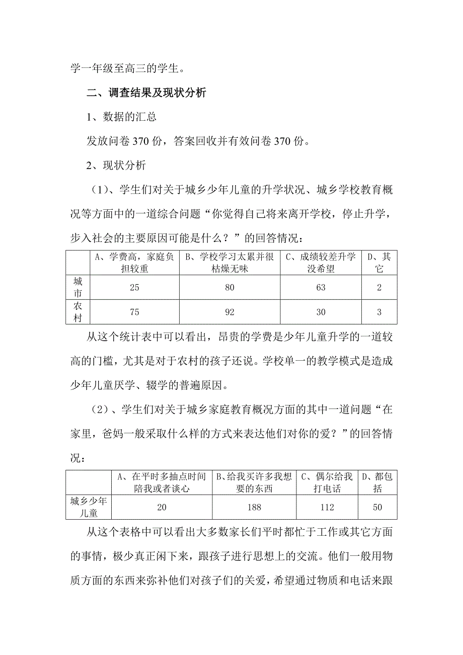 关于少年儿童教育问题的调查报告_第2页