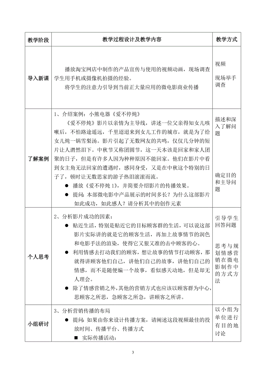 微电影商业传播与情感营销——以小熊电器《爱不停炖》为例——(理论教案)_第3页