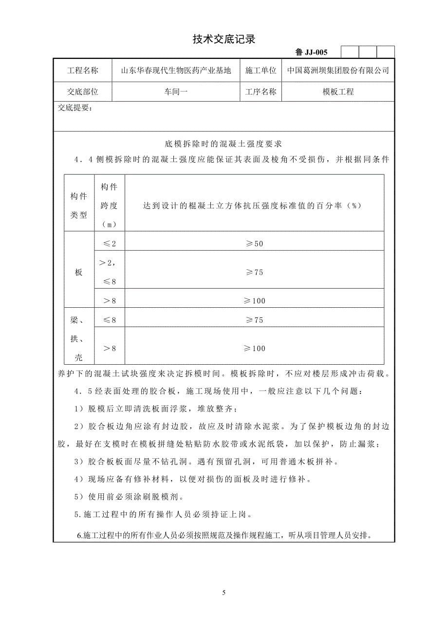 【2017年整理】技术交底模板工程_第5页