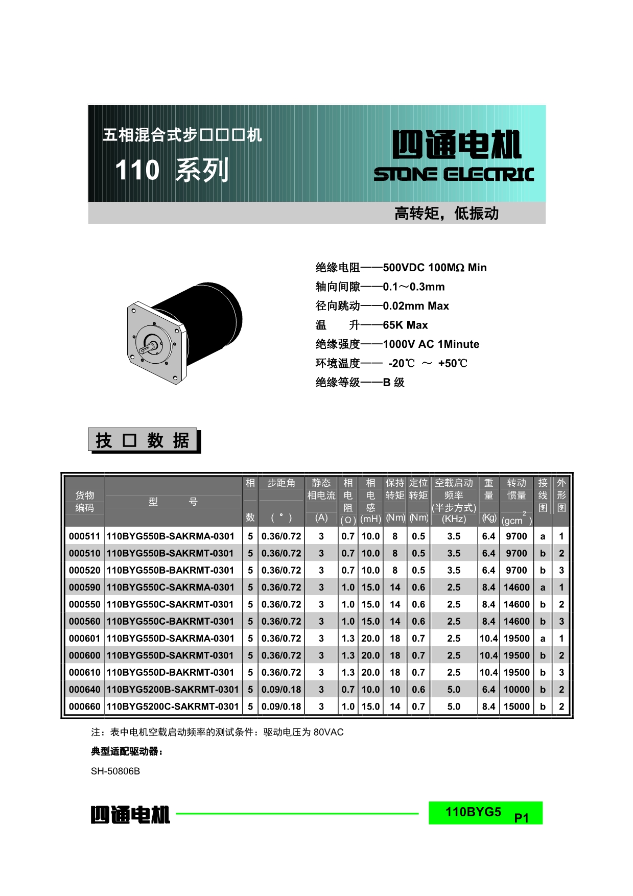 110五相混合式步进电机_第1页