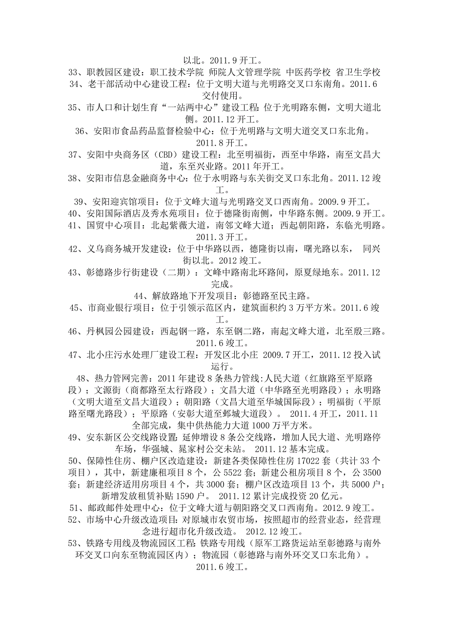 安阳市城市建设三年计划重点项目一览表_第3页