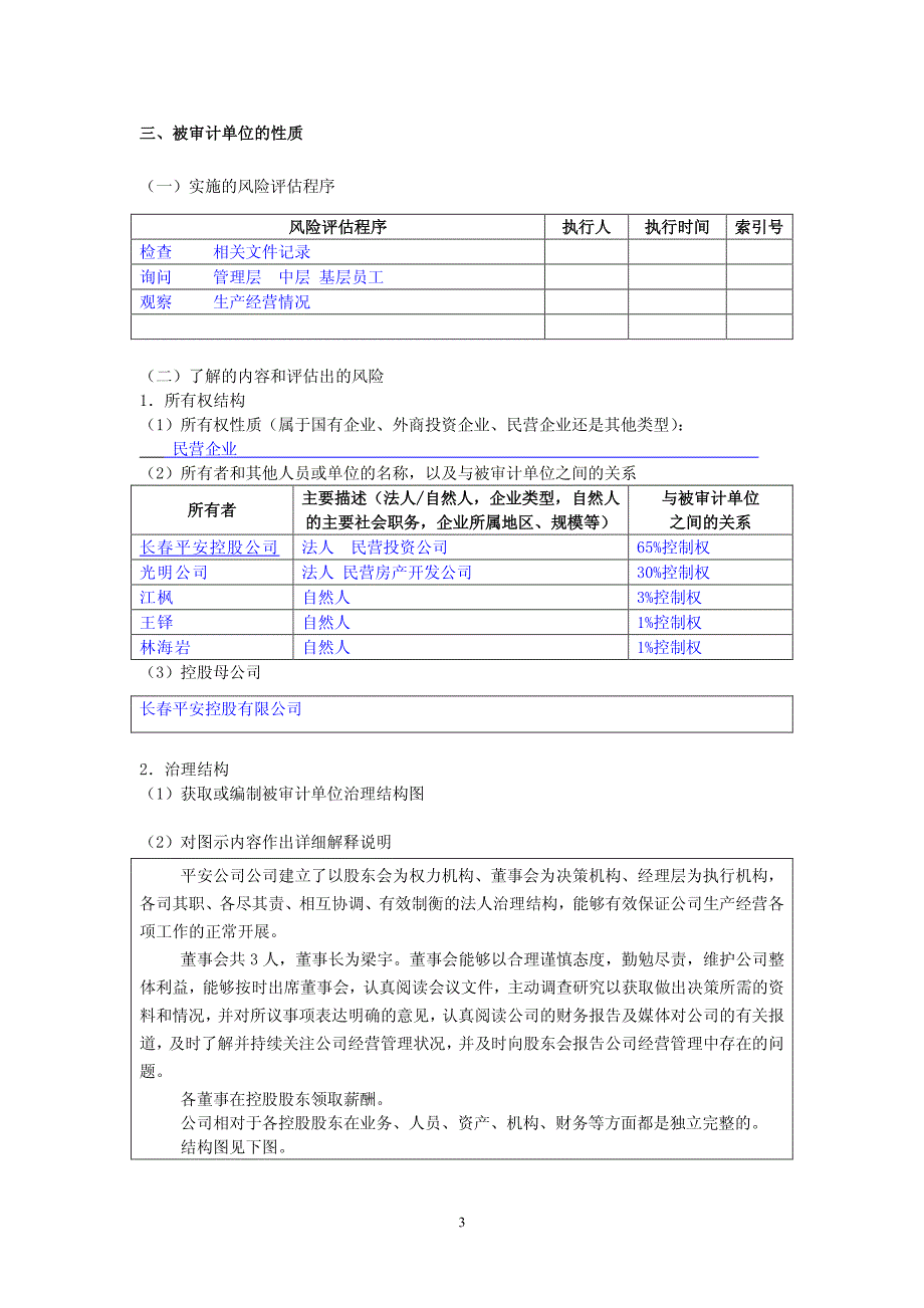 2-4风险评估工作底稿——了解被审计单位及其环境(不包括内部控制)_第3页