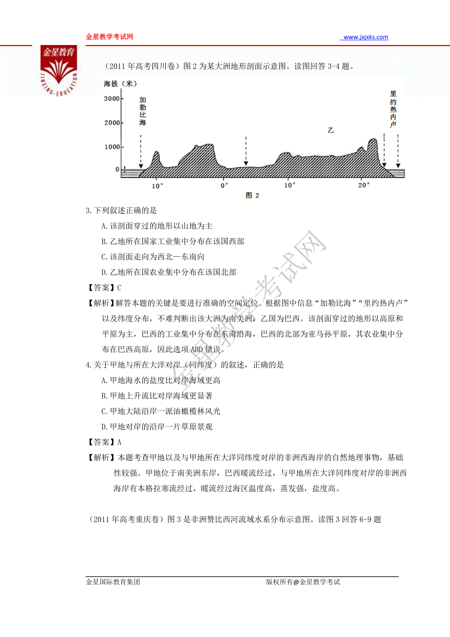 2011年高考试题解析地理分类汇编15世界地理_第2页