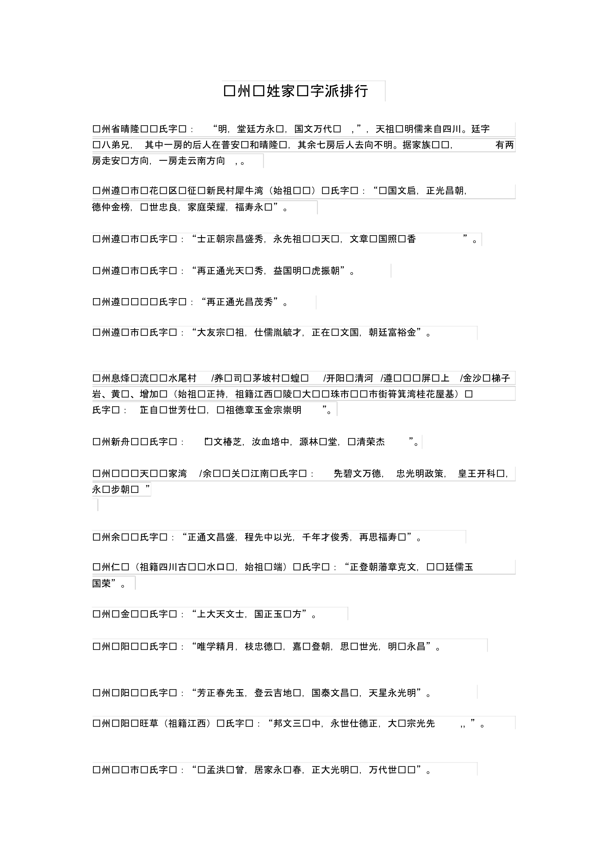 贵州杨姓家谱字辈排行_第1页