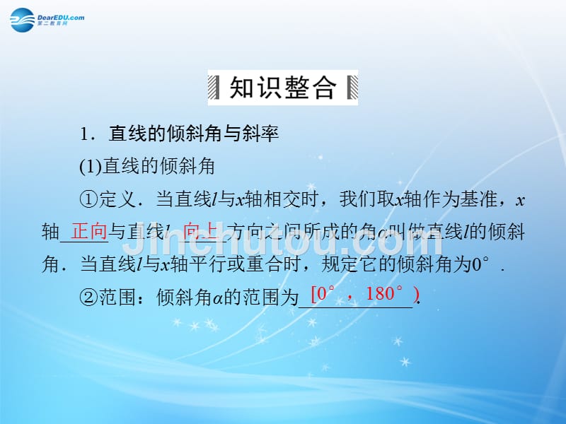 （智慧测评）2015届高考数学大一轮总复习 第8篇 第1节 直线与方程课件 理 新人教A版 _第4页