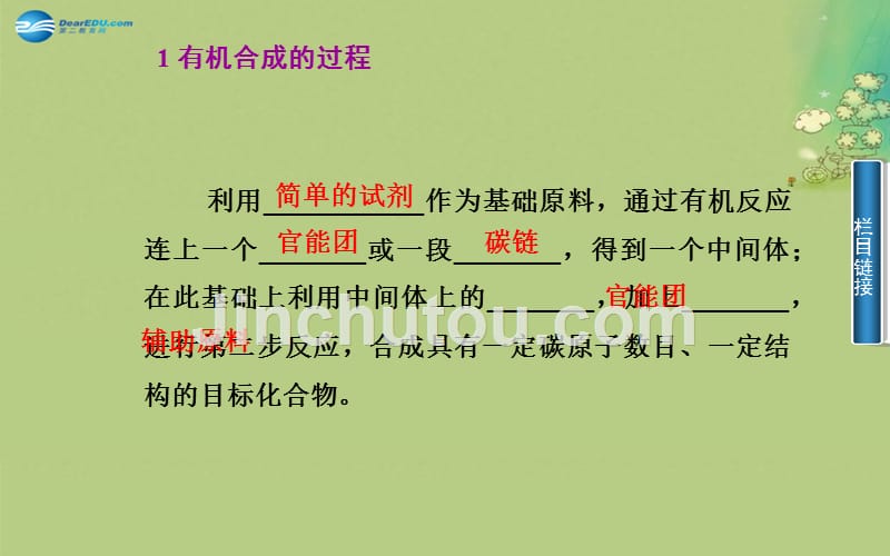 【金版学案】2014-2015学年高中化学 第四节 有机合成课件 新人教版选修5_第5页