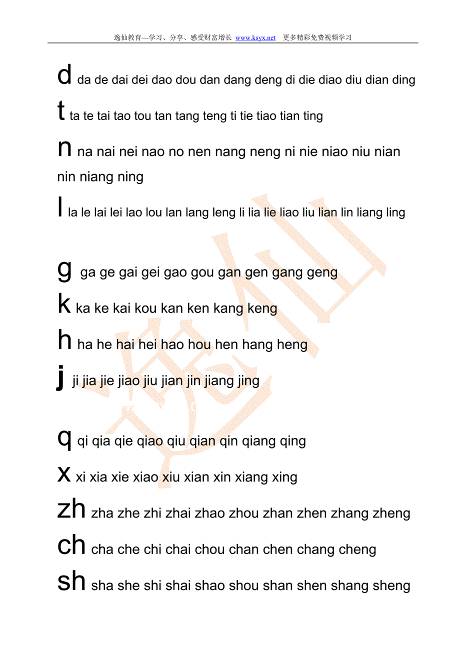 学习汉语拼音字母表自然拼读法_第4页