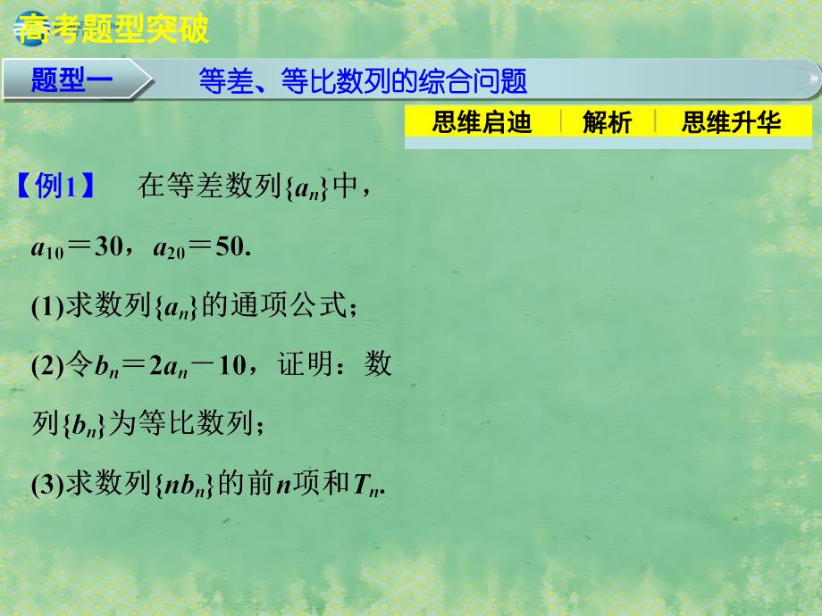 【步步高】（广东专用）2015高考数学大一轮复习 专题三  高考中的数列问题课件 理_第3页