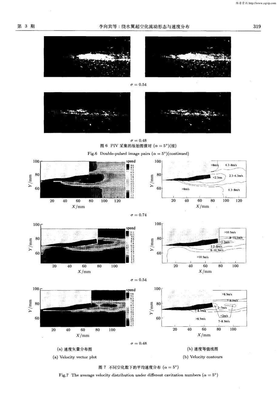 绕水翼超空化流动形态与速度分布_第5页