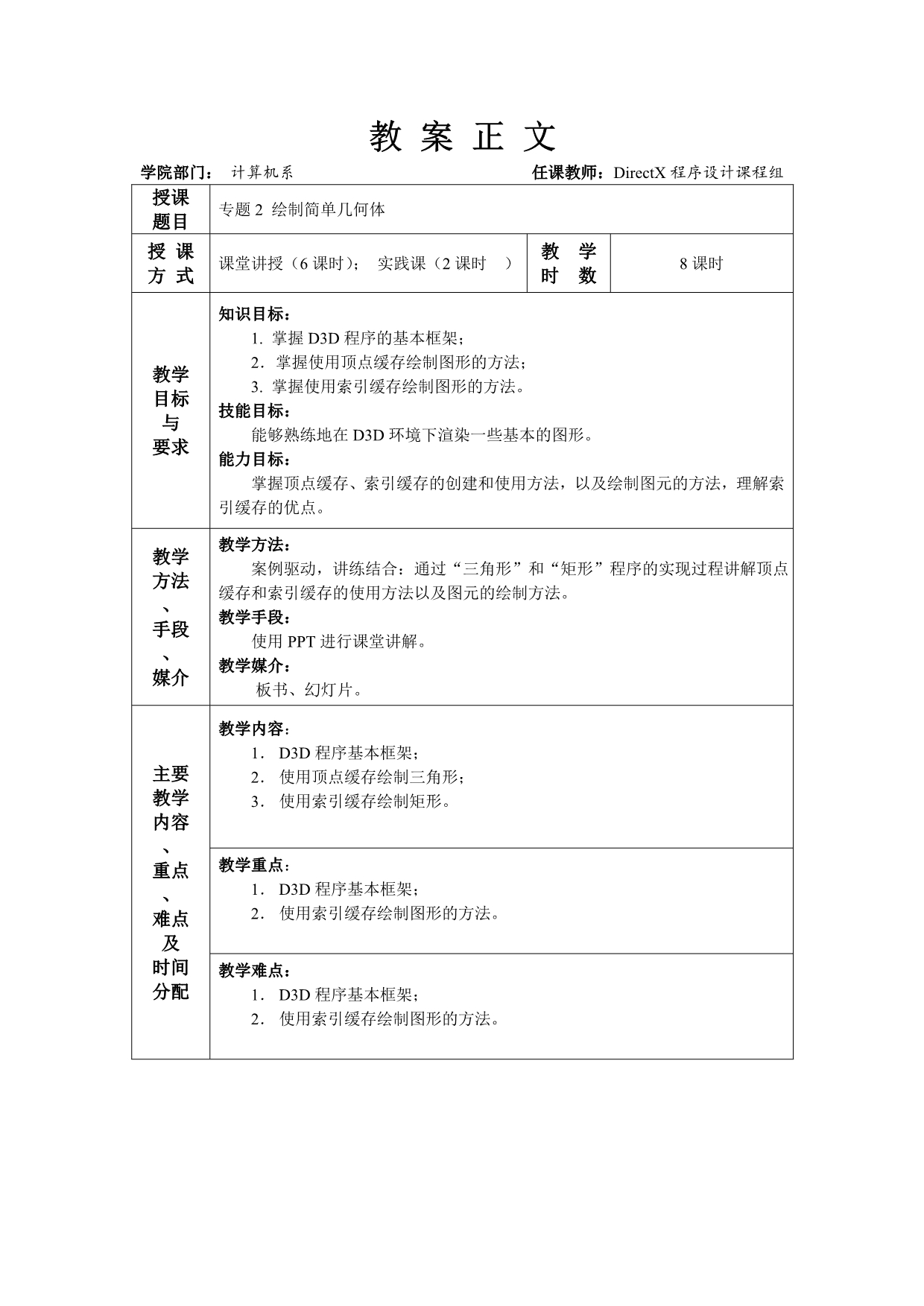 directx3d资料 专题2绘制简单几何体_第1页