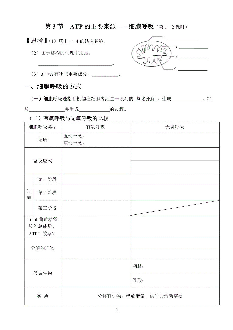 5.3ATP的主要来源——细胞呼吸_第1页