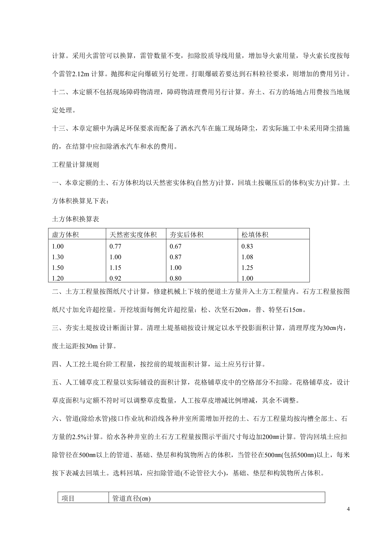 江西省市政工程预算定额及单位估价表_第4页