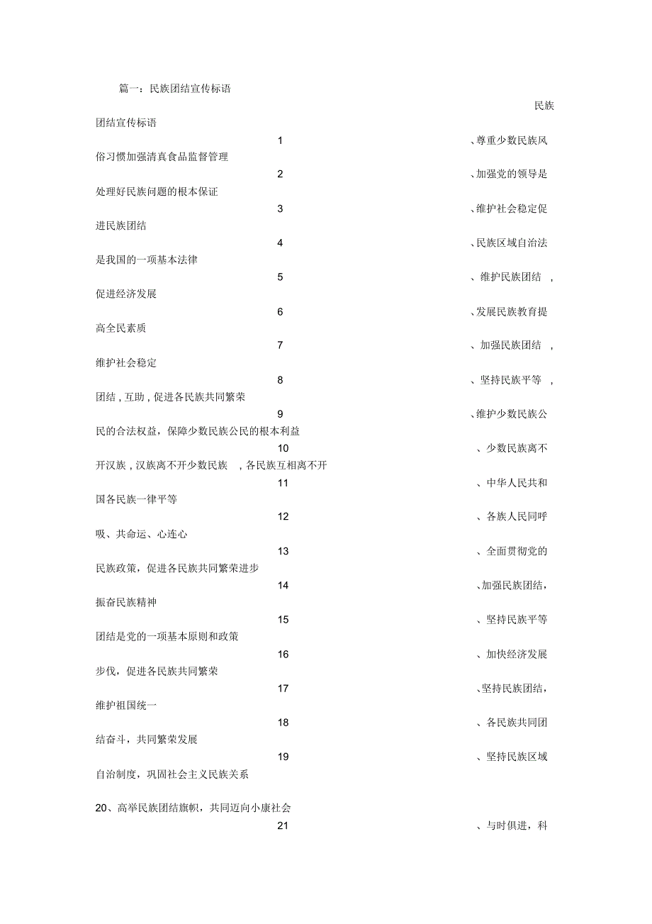 少数民族活动宣传标语_第1页