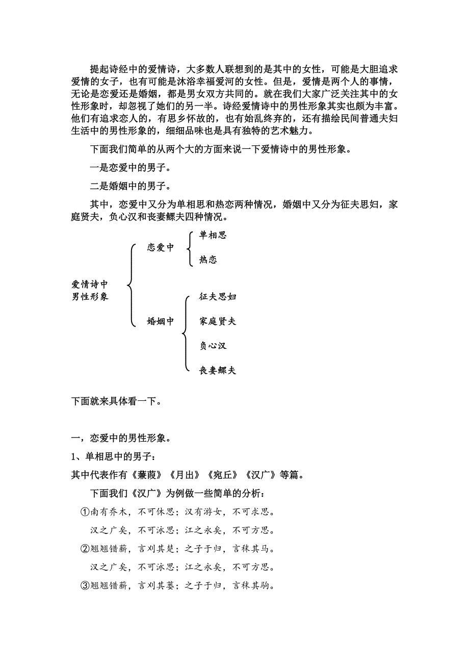 《诗经爱情诗中男性形象的浅析》_第1页